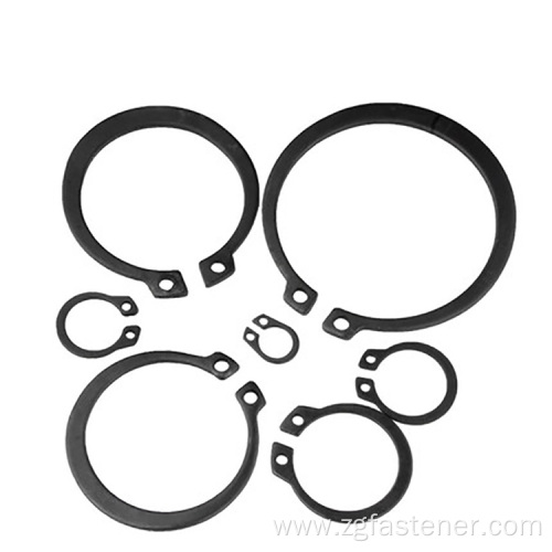 Retaining rings for shafts black oxide